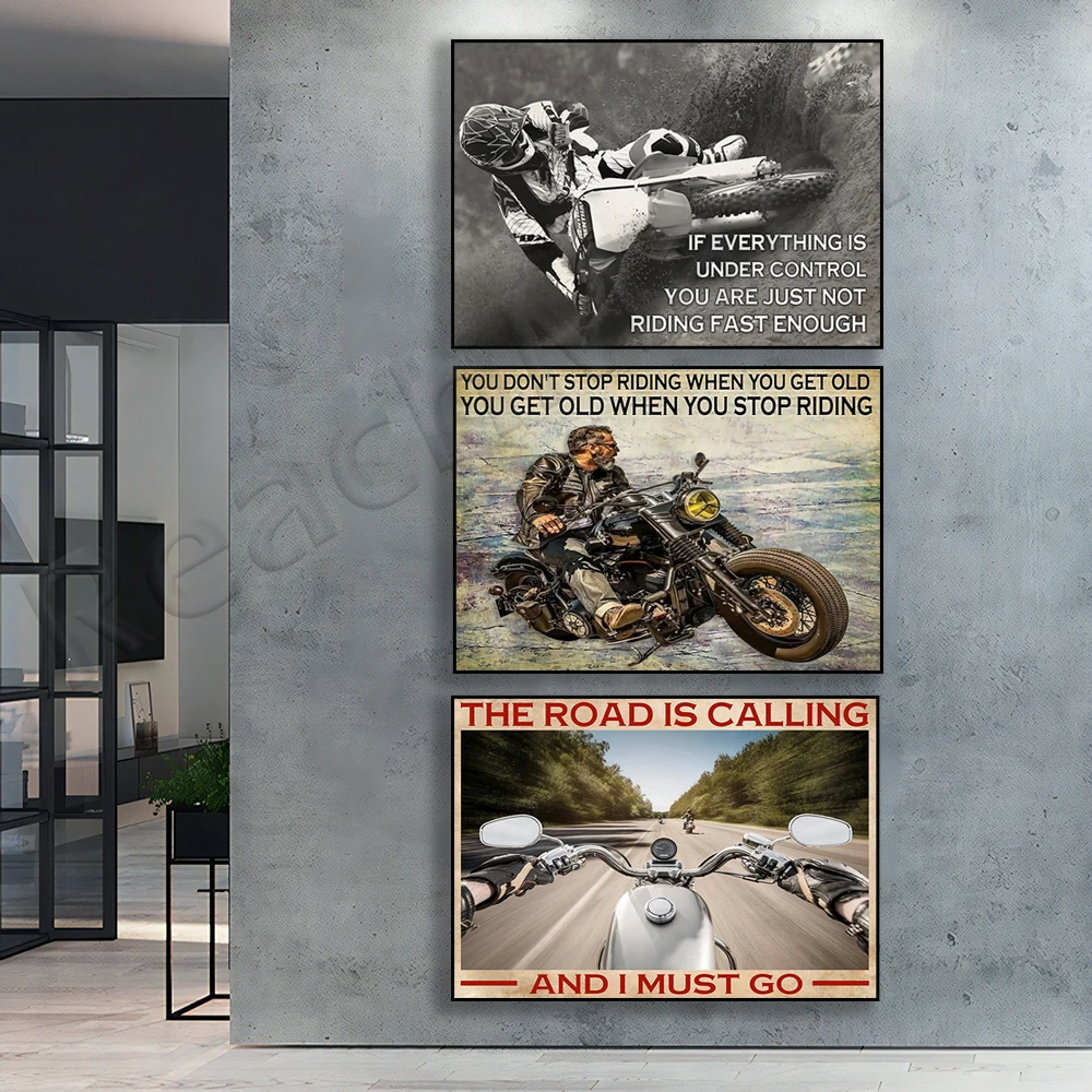 Racing If everything is under control you can't ride fast enough, racing is calling on the road I have to go poster, racer gift