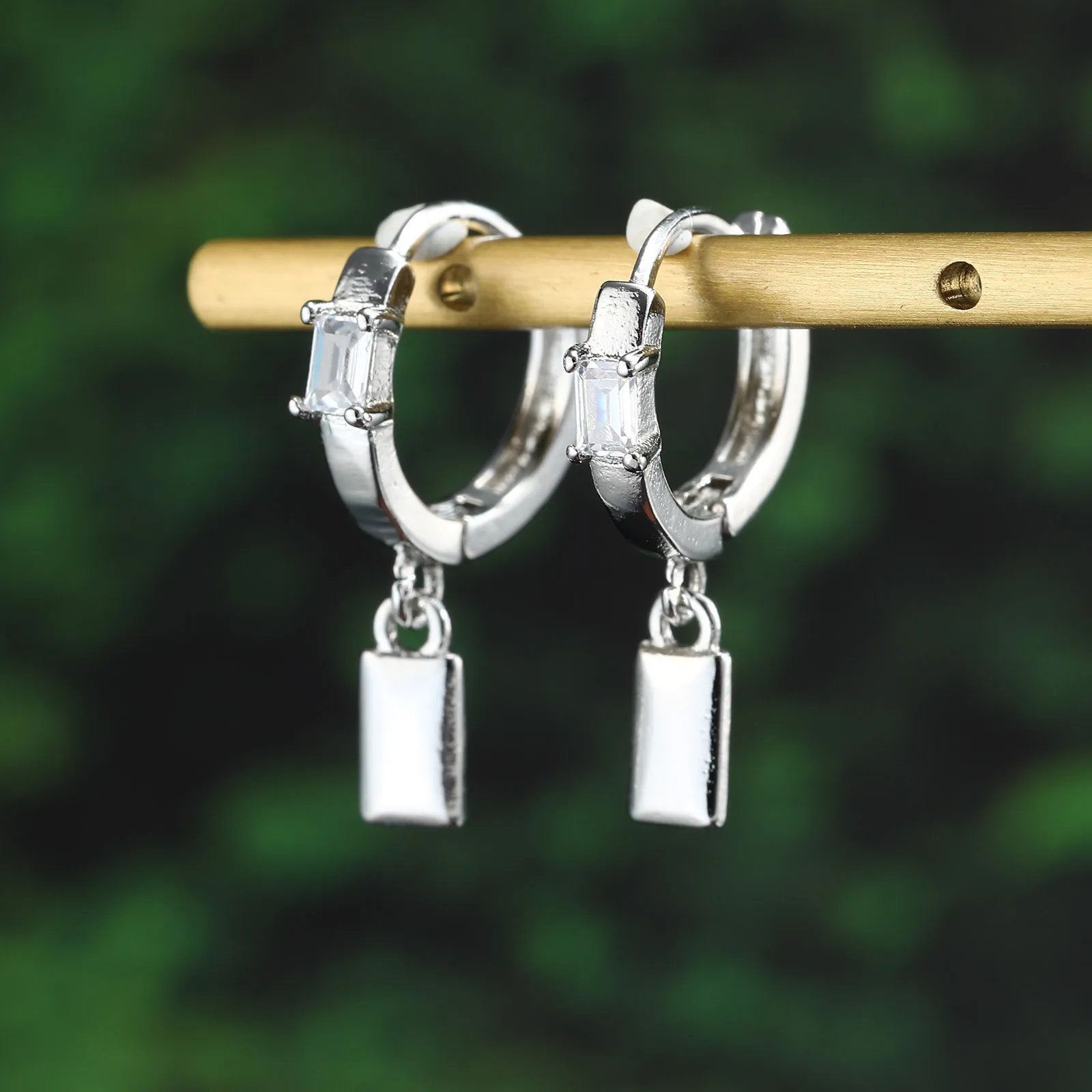 Mens Hoop Earrings,Hiphop Small Square Geometry Ear Drop,Stylish Classic Jewelry Gifts