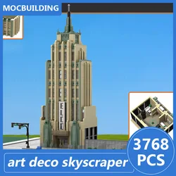 MB20 - Art Deco Skyscraper 3 Modular Buildings Moc Blocks Diy Assemble Bricks Architecture Display Collection Toys Gifts 3768PCS