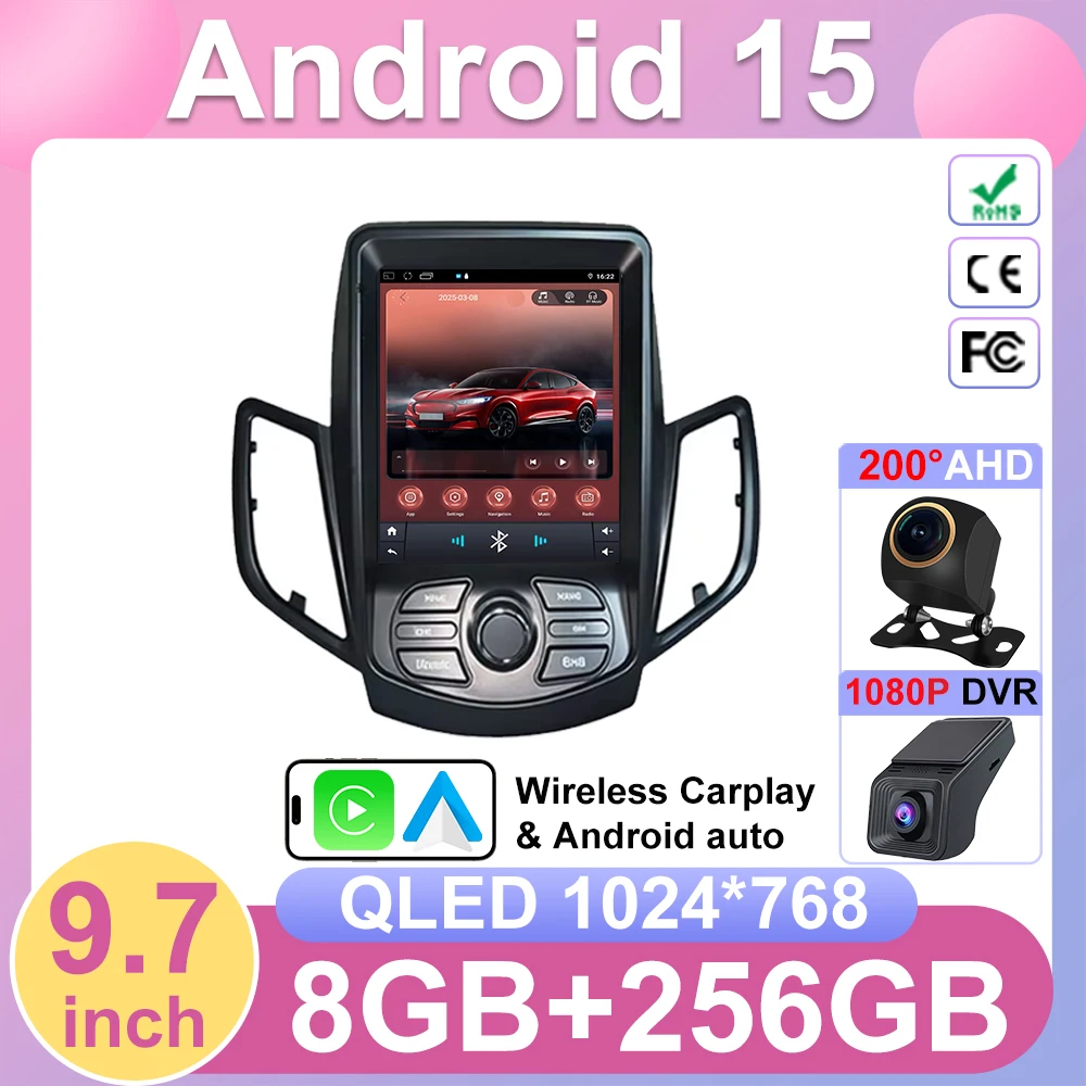 Android Car For Ford Fiesta MK6 MK7 2009 -2017 Radio GPS Navigation 9.7