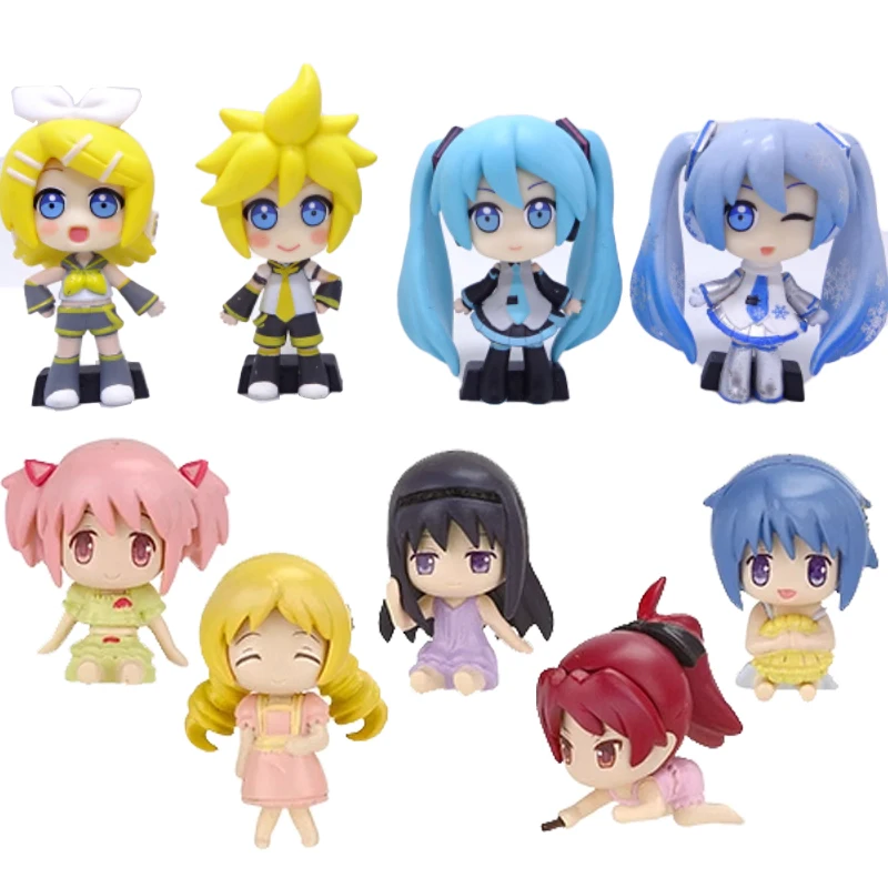 

Capsule Toys Puella Magicals Girl Mikus Yukihatsune Mirror Sound Gemini Q Version Tabletop Ornament Blind Box Toys