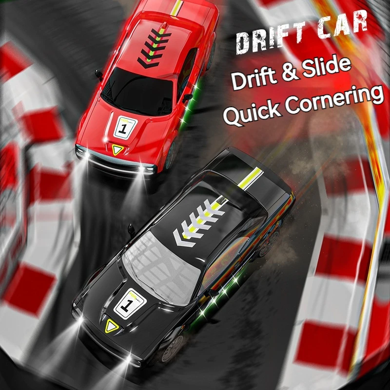 Kf27 profissional rc carro de controle remoto de quatro rodas de alta velocidade deriva cauda agitando carro de corrida dublê com modelo de iluminação brinquedo