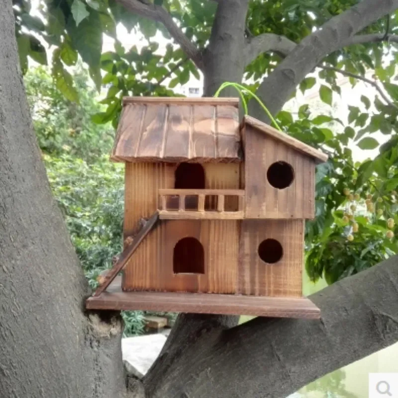 Wood preservative bird nest outdoor waterproof warm bird house peony parrot breeding box bird cage toy ZP6261038