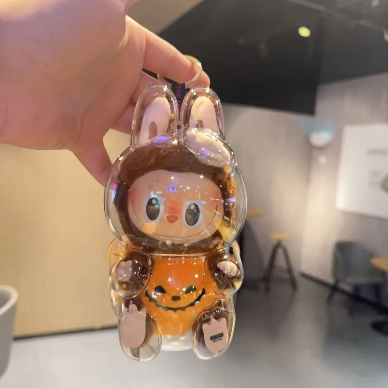 Labubu Halloween Series Pumpkin Pendant Transparent Protective Case Doll Storage Box Monster Accessory Dustproof ProtectiveCover
