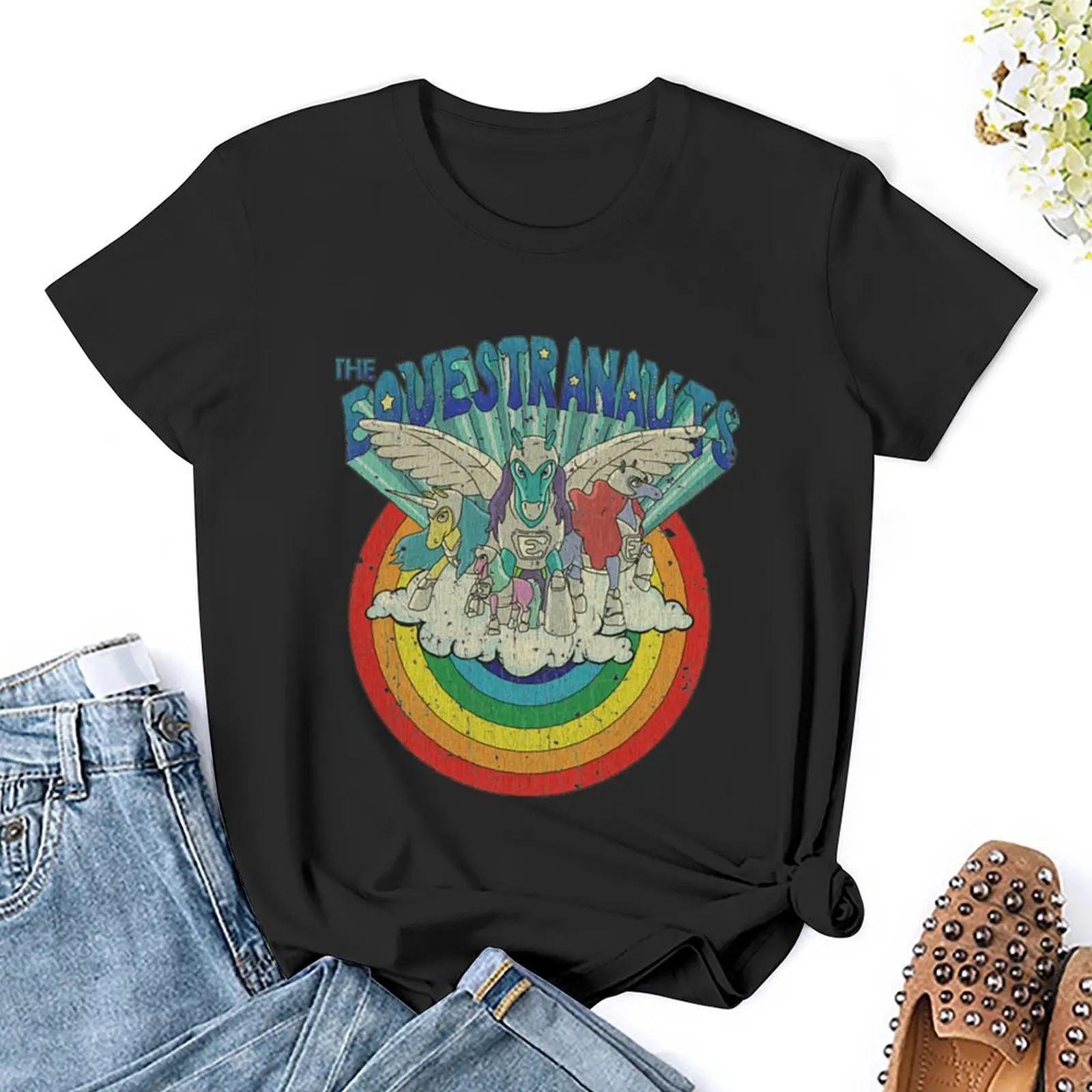 Equestrian T-Shirt tops summer clothes black t-shirts for Women
