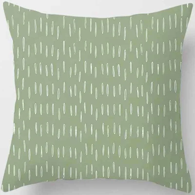 Green-tone printed square pillowcase, home decoration, car sofa cushion cover