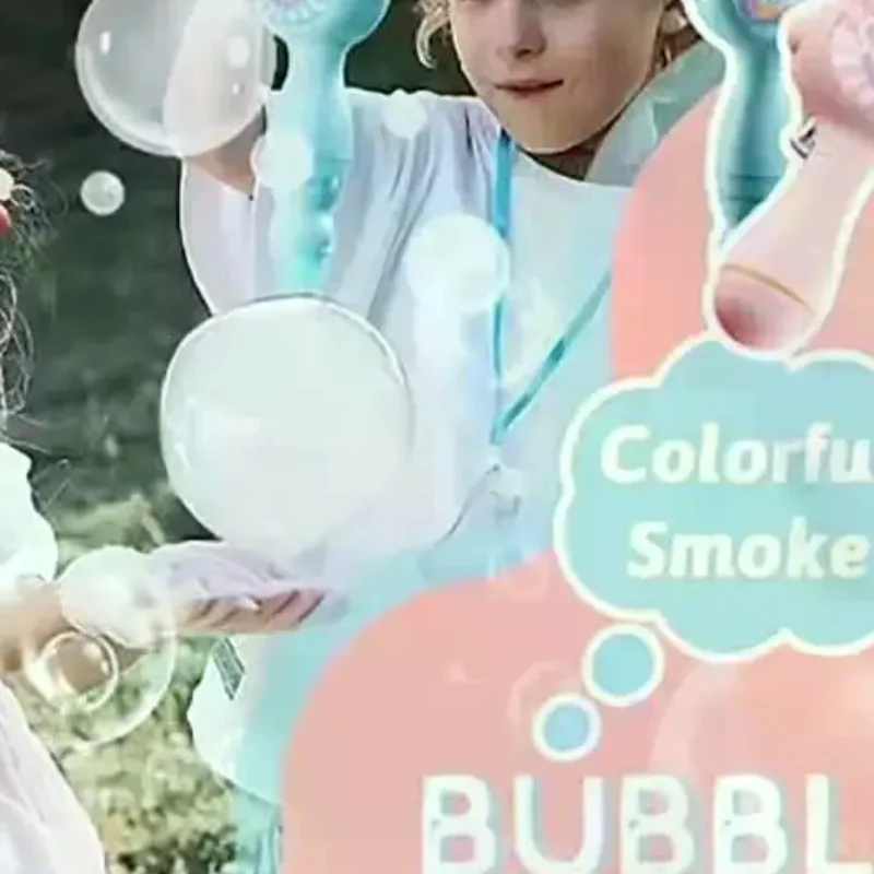 1Set Elastic Smog Bubble Machine With Portable Bubble Blower For Birthday Present For Outdoor Fun Includes Bubble Water Bottles