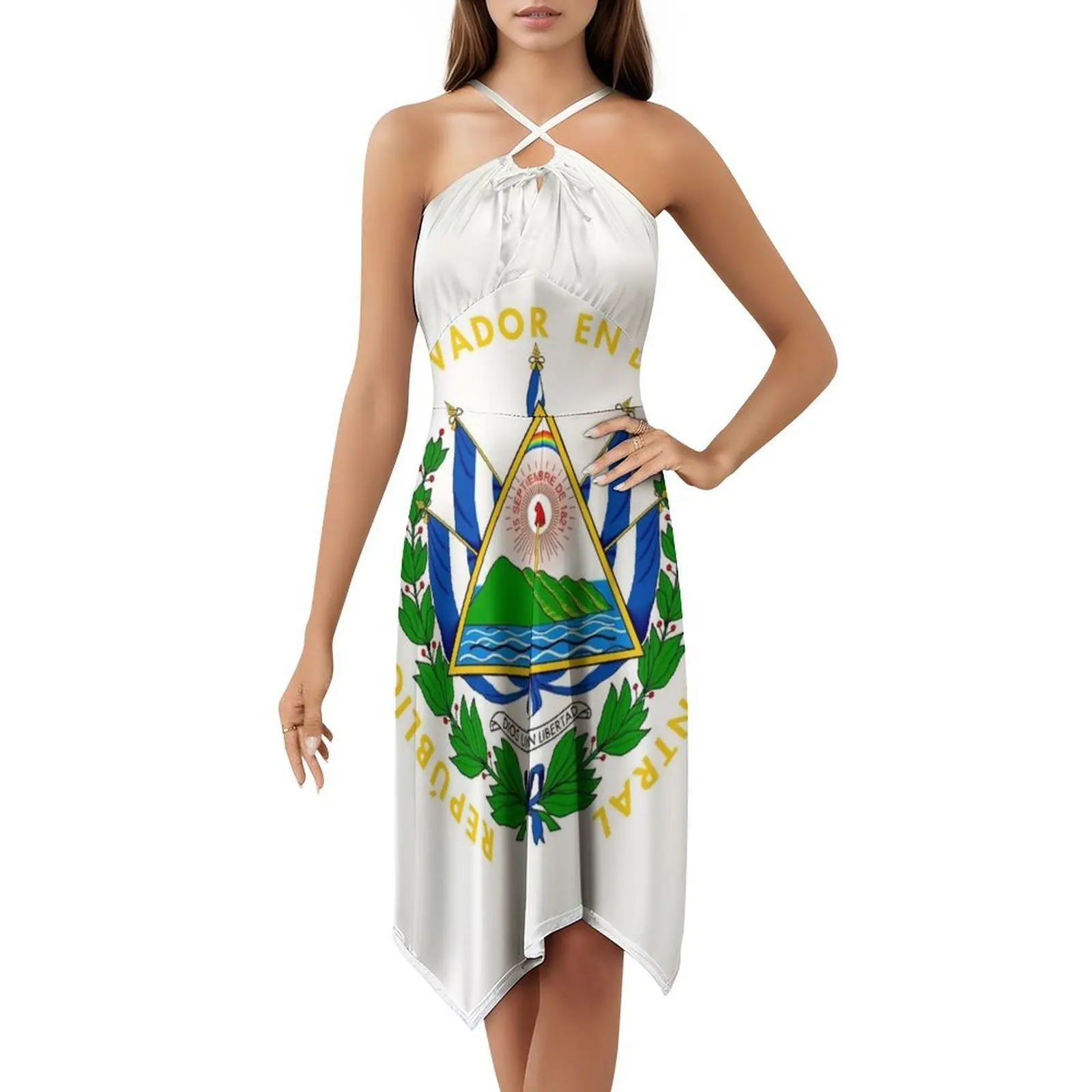 معطف من الأسلحة من السلفادور فستان الحفلات النسائي ملابس الشارع الشهير ملابس النادي المطبوعة العصرية للإناث السلفادور سلفادور المركزية