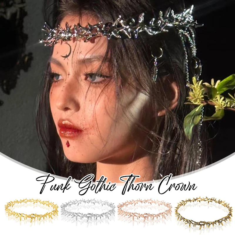 Krone der Dornen Party Haarschmuck Antike Silberschmuck Kronen für Frauen Kopfband Braut Mädchen Tiaras Hochzeit Braut Abschlussball