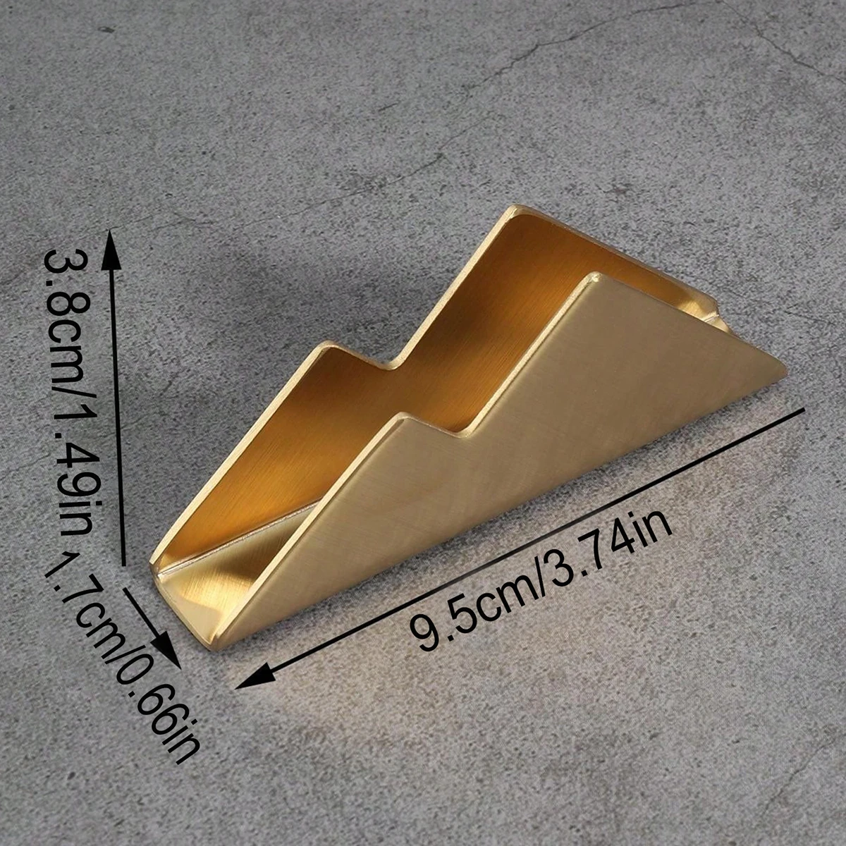 Mountain Shape Custom Text Business Card Holder Laser Engraving Customized Name Card Case Metal Personalized Business Card Stand view 3