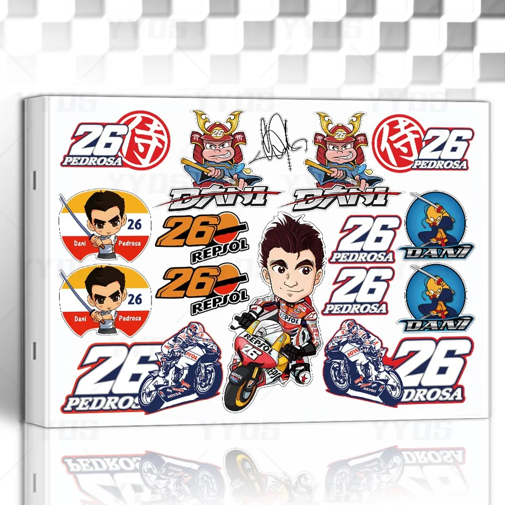 Pegatinas reflectantes para motocicleta Racing Samurai Dani Pedrosa, decoración corporal, tanque de combustible, casco, calcomanía, accesorios para KTM Honda
