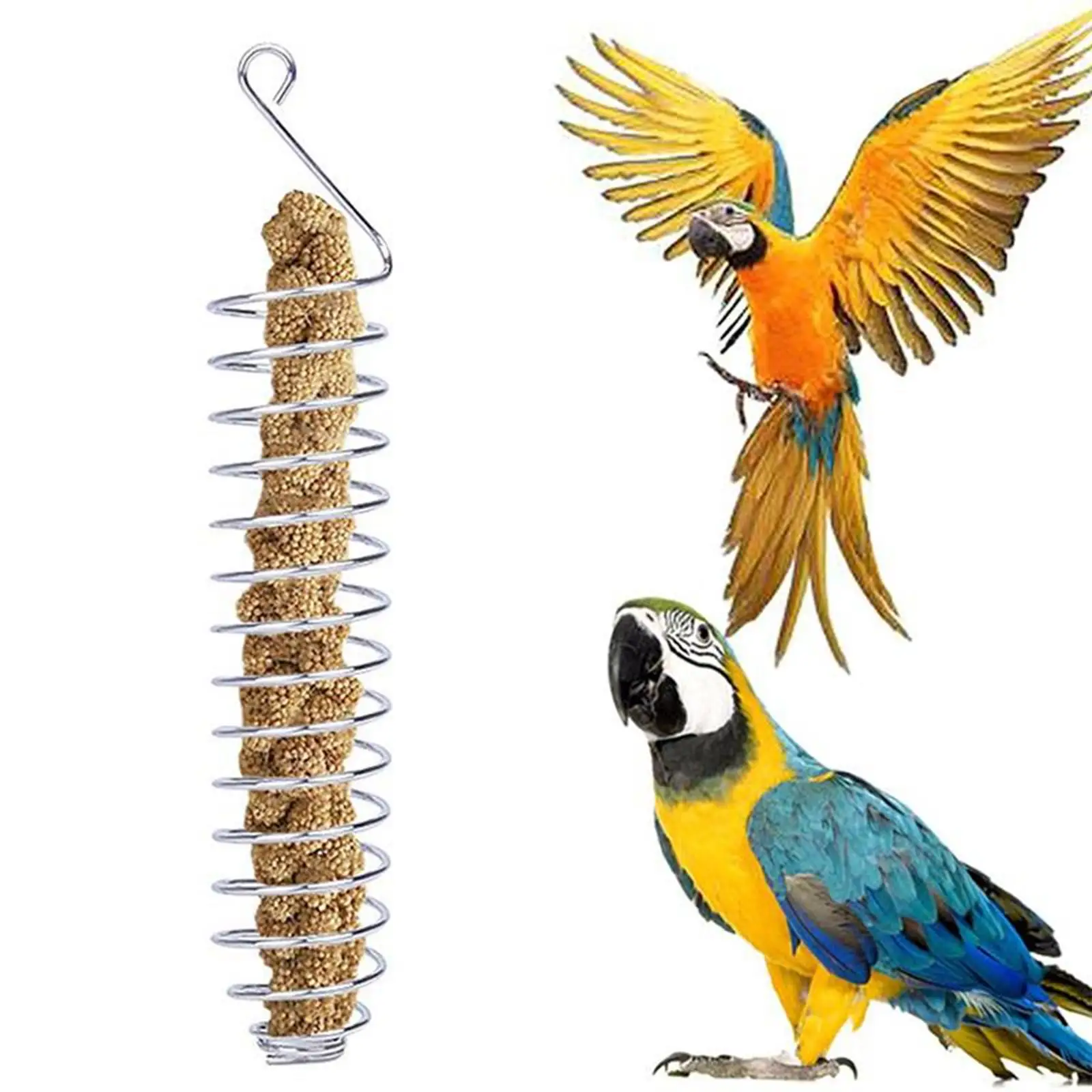 Spiral Bird Food Basket Bird Food Holder Bird Fruit Feeding Tool Bird Feeder Toy for Grain Fruit Birdcage Wheat Vegetable