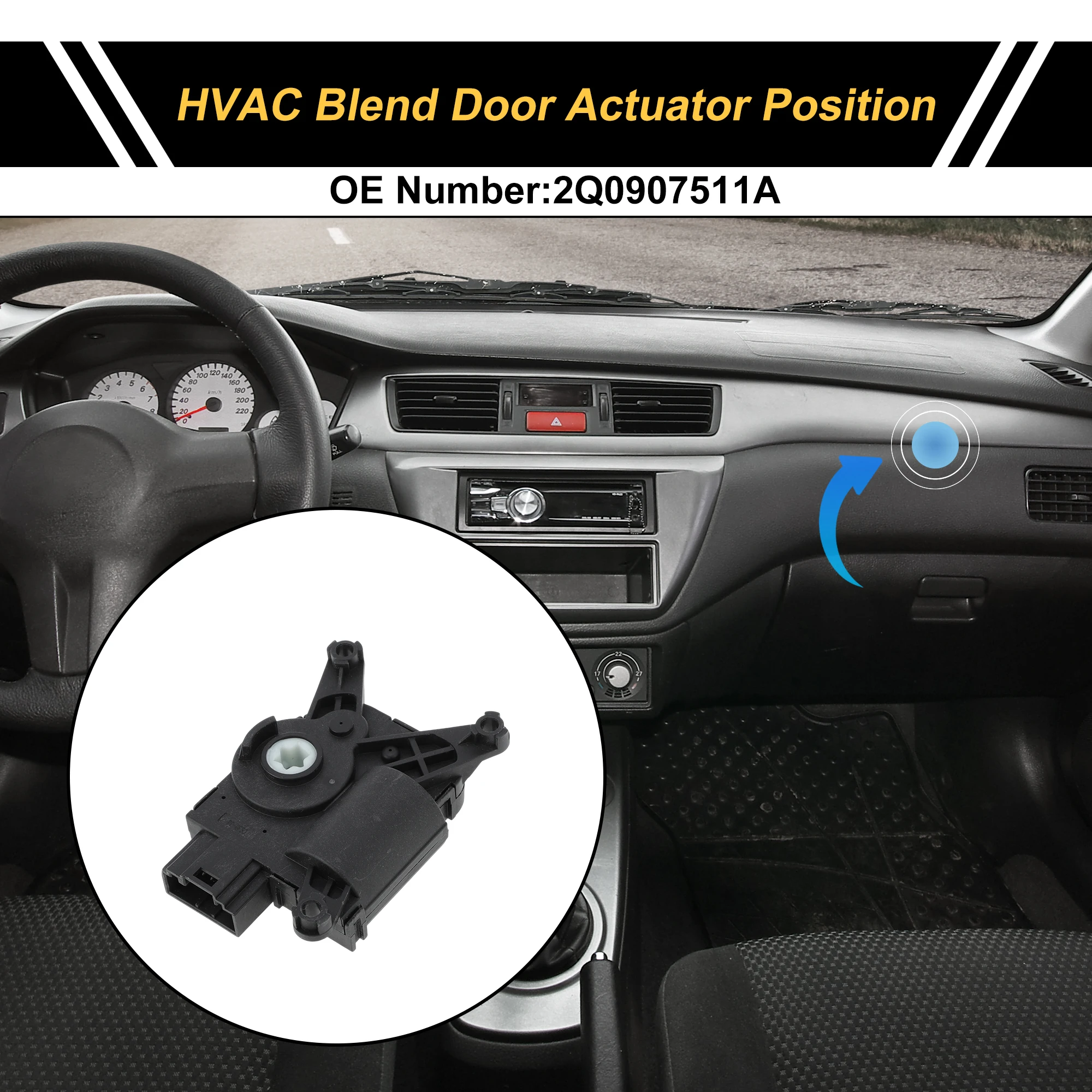 

UXCELL HVAC Heater Blend Door Actuator for Volkswagen Tiguan 2012-2016 No.2Q0907511A