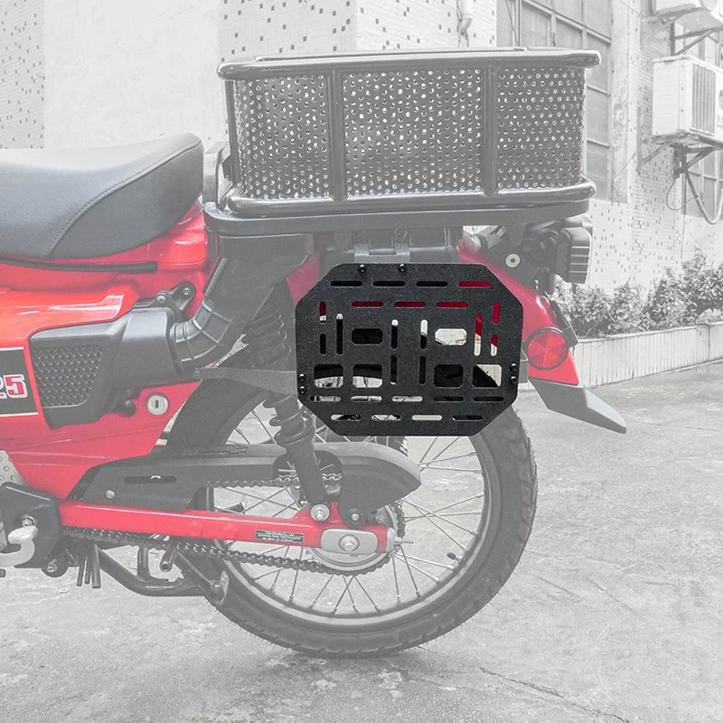Aluminum Left Side Rack Tactical Mount Plate Extension Rack Rear Rack Motorcycle Modified For Honda CT125 Hunter Cub Trail 125
