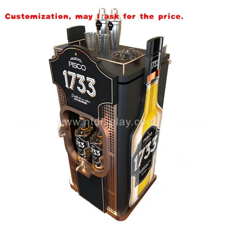 

custom.Custom Design Luxury Wine Bar Display Corner Wall Mount Cabinet Wooden Metal Wine Display Duty-Shop