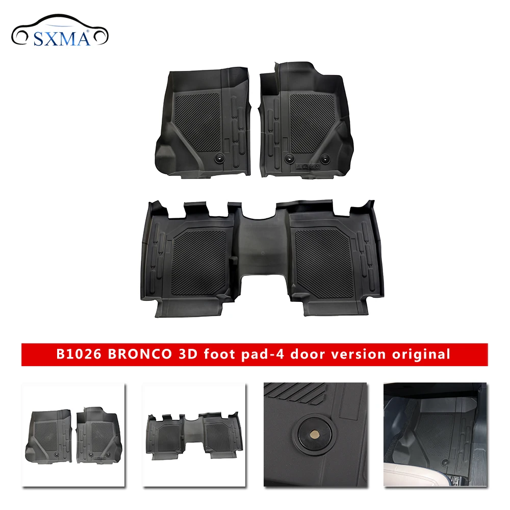 

SXMA B1026 3D подставка для ног 4-дверная версия оригинальные автомобильные коврики напольная подкладка TPE защита от атмосферных воздействий для Ford Bronco 2020++