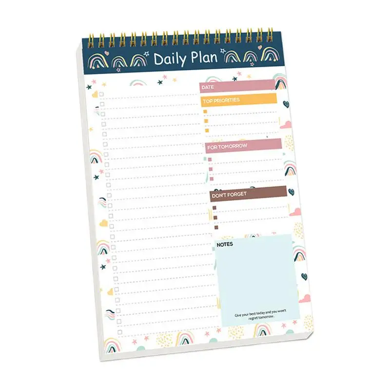 Daily Planner Tear Off Sheets To Do List Notepad Daily Organizer For Students Spiral Daily Planner Notepad For Work And Life