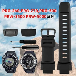 For PROTREK Casio PRG-260/270/550 PRW-3500/2500/5100 Men's Silicone Rubber with Linker Wrist Watch Strap Bracelet WatchBands