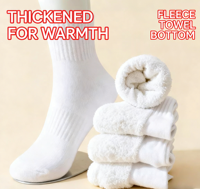 5 pairs of thick cotton midsole with added fleece, anti odor and sweat absorbing sports men's socks, basketball socks