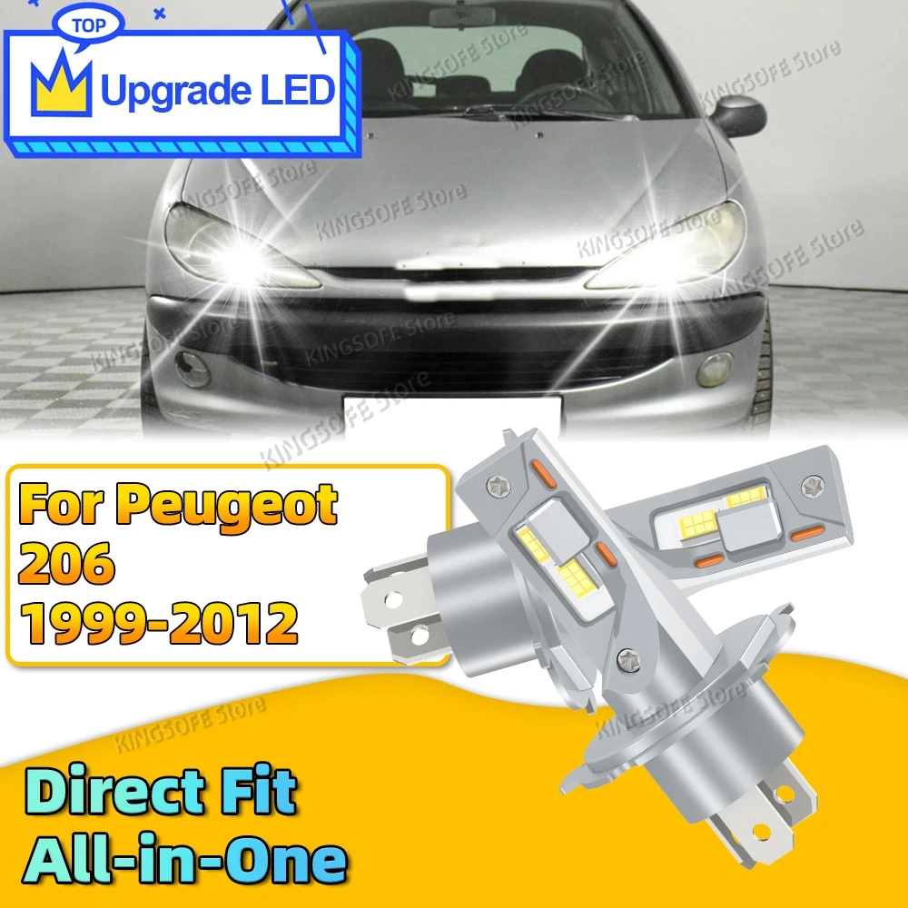 

9003/H4 Led Headlight Bulbs High/Low Beam For Peugeot 206 1999 2000 2001 2002 2003 2004 2005 2006 2007 2008 2009 2010 2011 2012