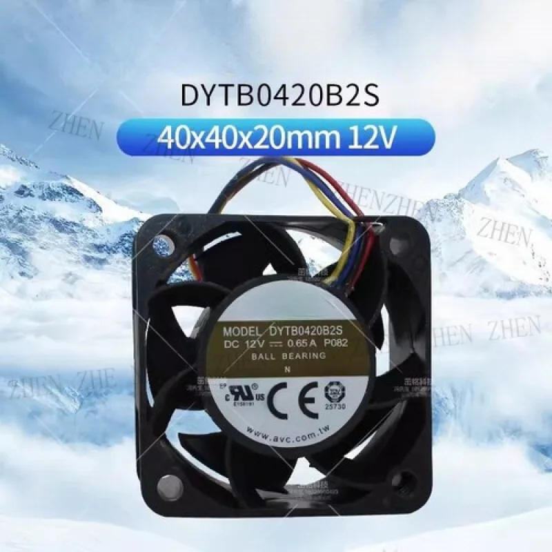 

Y FOR AVC DYTB0420B2S 4020 DC12V 0.65A 4CM 4-Wire Thermal Cooling Fan