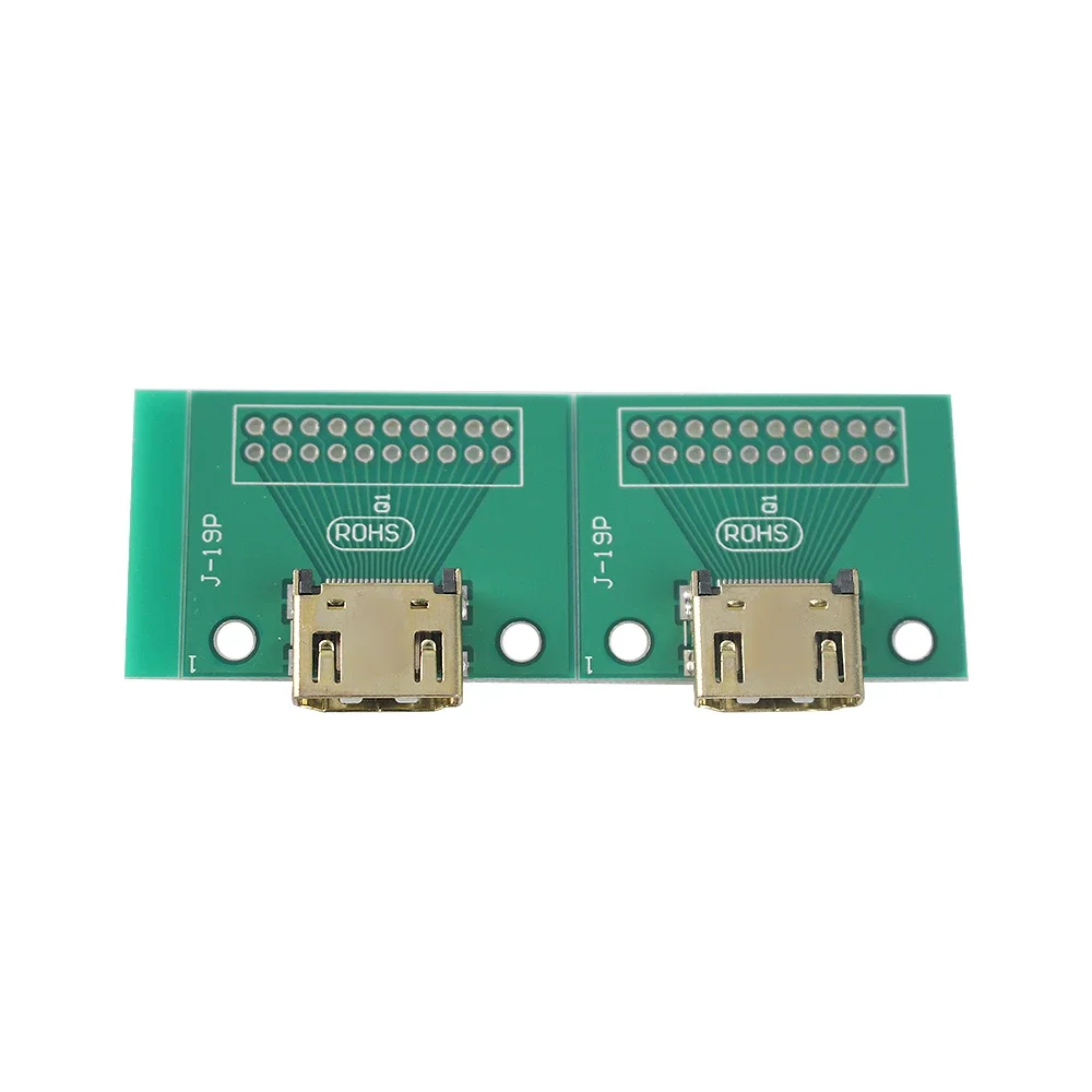 2PCS Male and Female Test Board MINI Connector with Board PCB 2.54mm Pitch 19pin DP HD A Female To Male Adapter Board