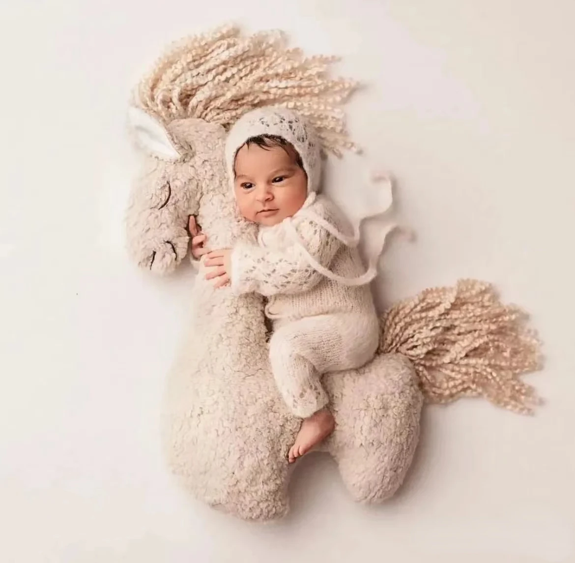 Newborn  Photography Props Doll Plush Horse  Baby Photo Prop Cushion  Photo Bebe Studio Photography Mat