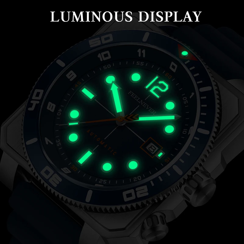 FEELNEVER 2026 Automatic Mens Watch LIGE Luxury Mechanical Watches Men 300M Waterproof MIYOTA 8215 316L Steel Wristwatches Reloj view 5
