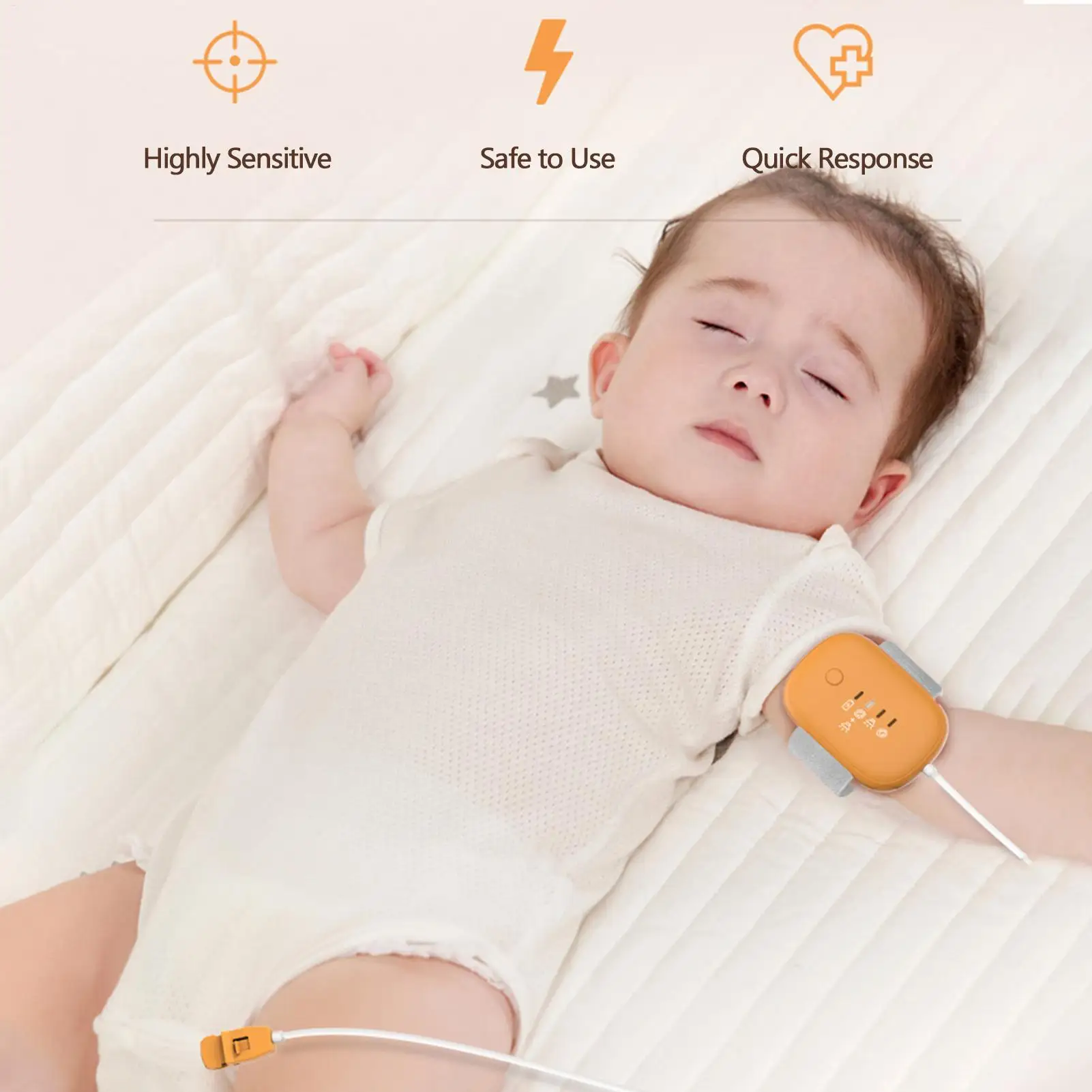 Urine Detection Alarm for Kids Adults Potty Training USB  Rechargeable Bed Wetting Alarm with 3 Modes Safe High Sensitivity