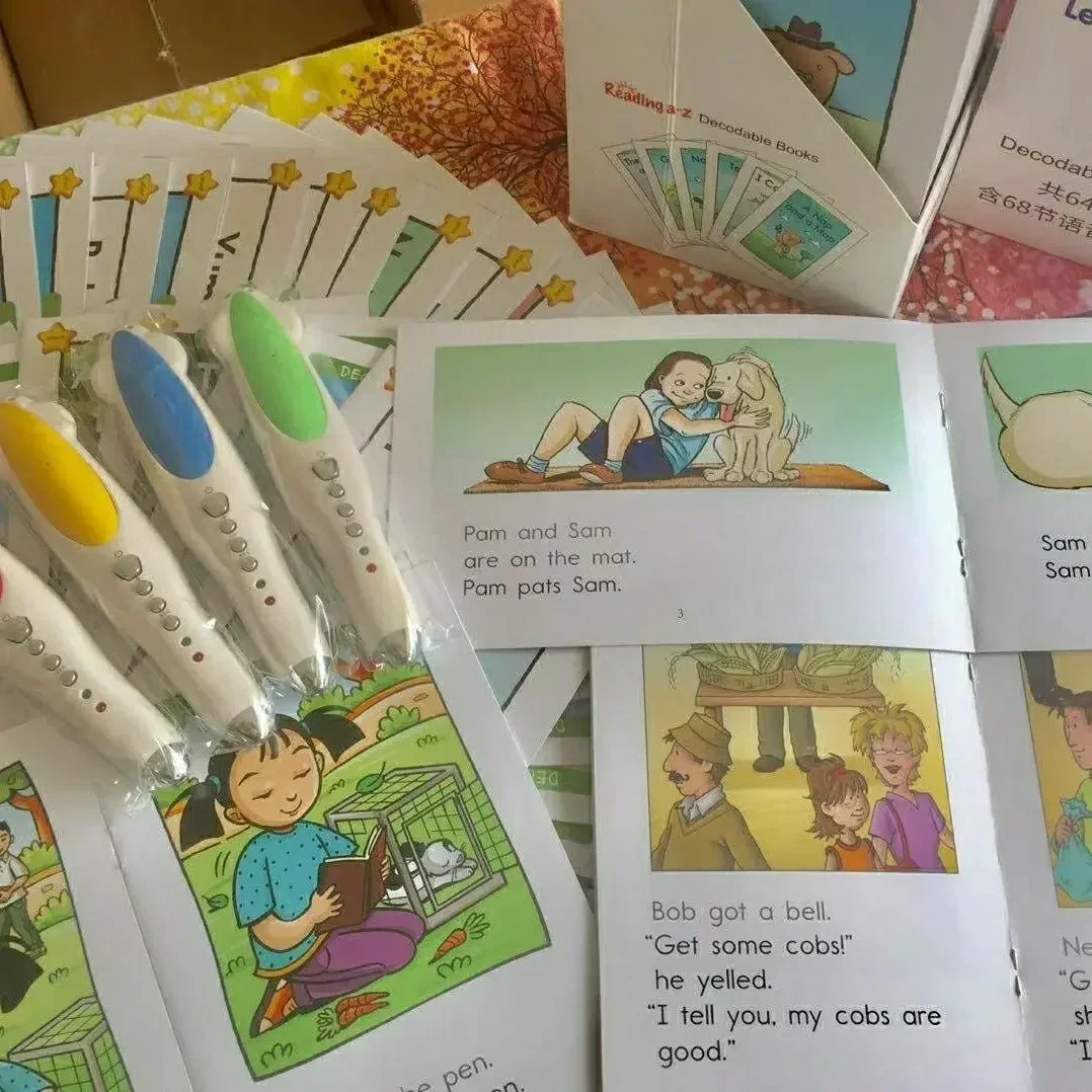64 książki/zestaw Raz Dekodowalne historie foniki Nauka pomagania dziecku w czytaniu foniki Angielska książka przygodowa