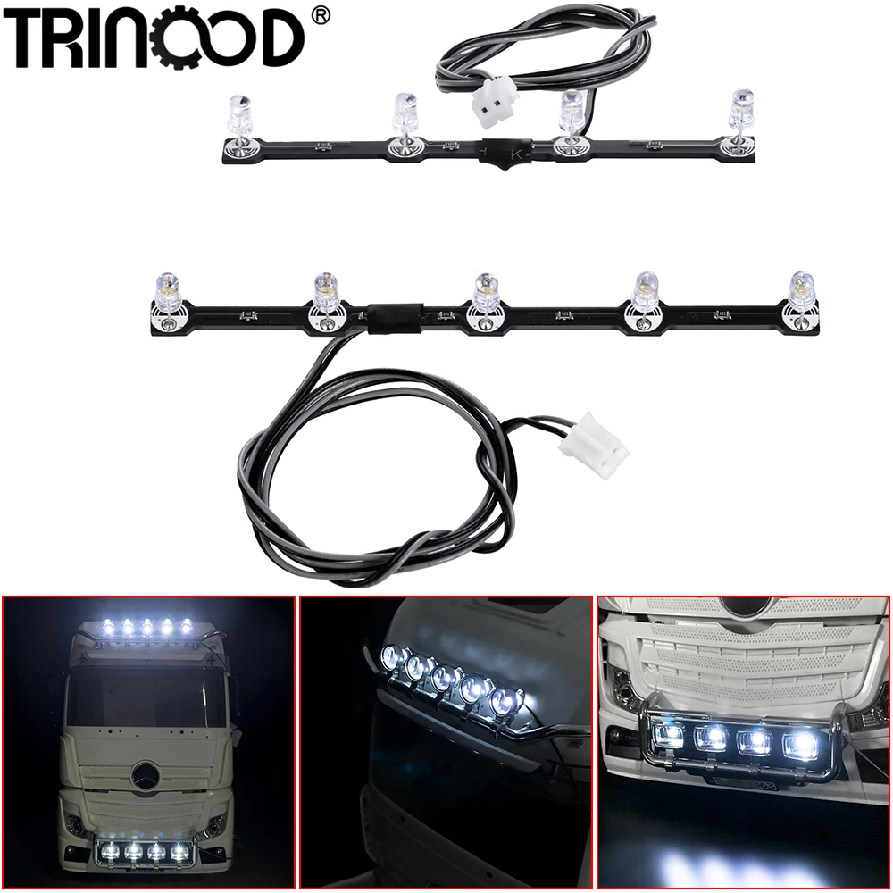 TRINOOD LED Roof Spotlight PCB Light Board 5V for 1/14 Tamiya Actros 3363 56348 6×4 RC Truck Tractor Decoration Parts