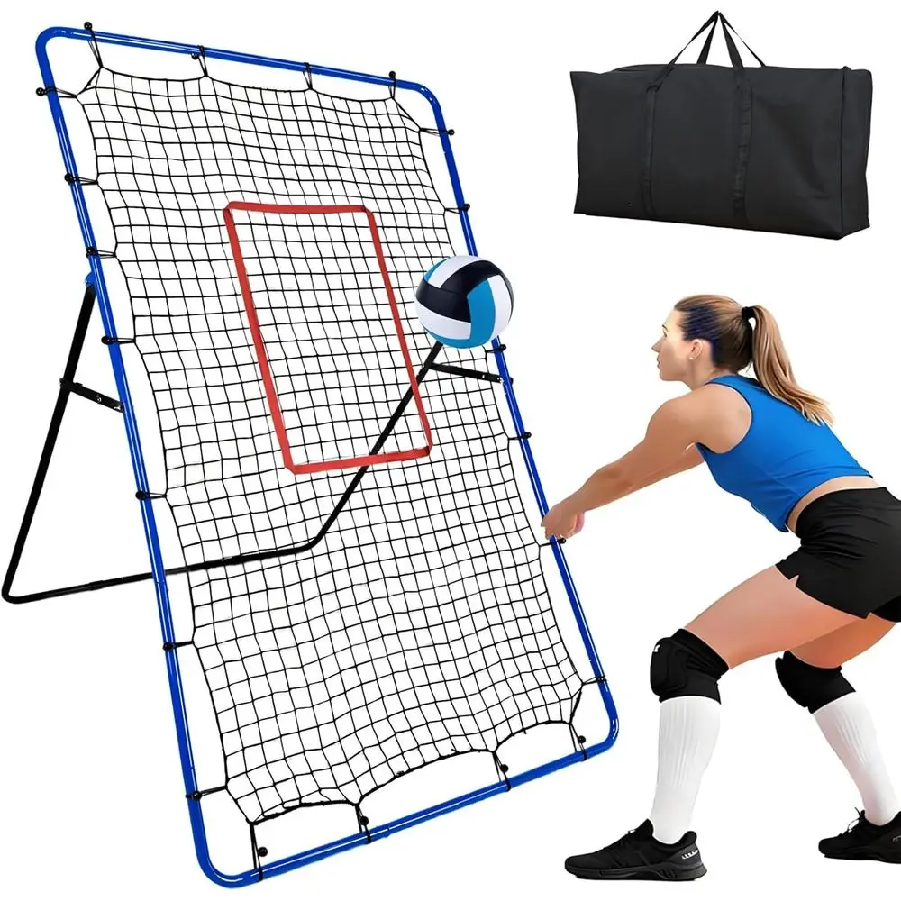 

Adjustable 7x4T Volleyball Training Net for Bumping, Spiking, and Back Training with 5 Angles, Suitable for Baseball, Soccer, an