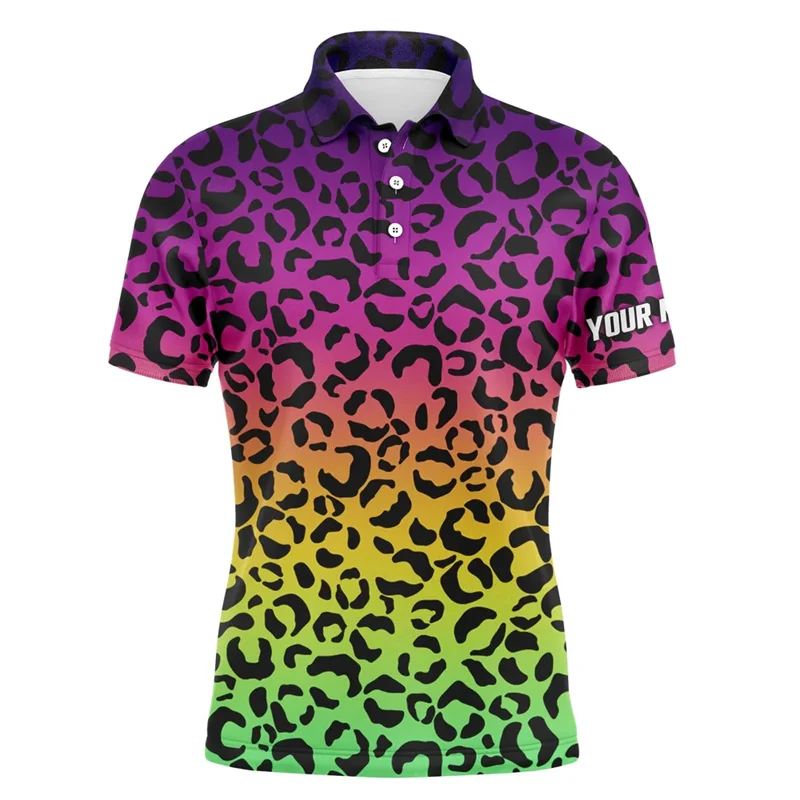 Summer 3D Custom Name Tie-Dye-Golf Printing Polo Shirt Kid Leopard Y2k Polo Shirts Unisex Sports Golf-Lovers Polos Clothing Tops