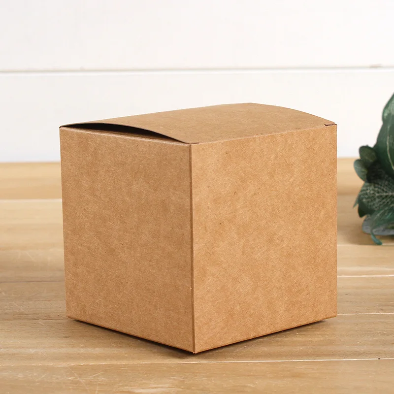 200pcs/lot 10cmx10cmx10cm Kraft Paper Boxes Cosmetic Cream Jar Bottle Packaging Box Candy Box Gift Box