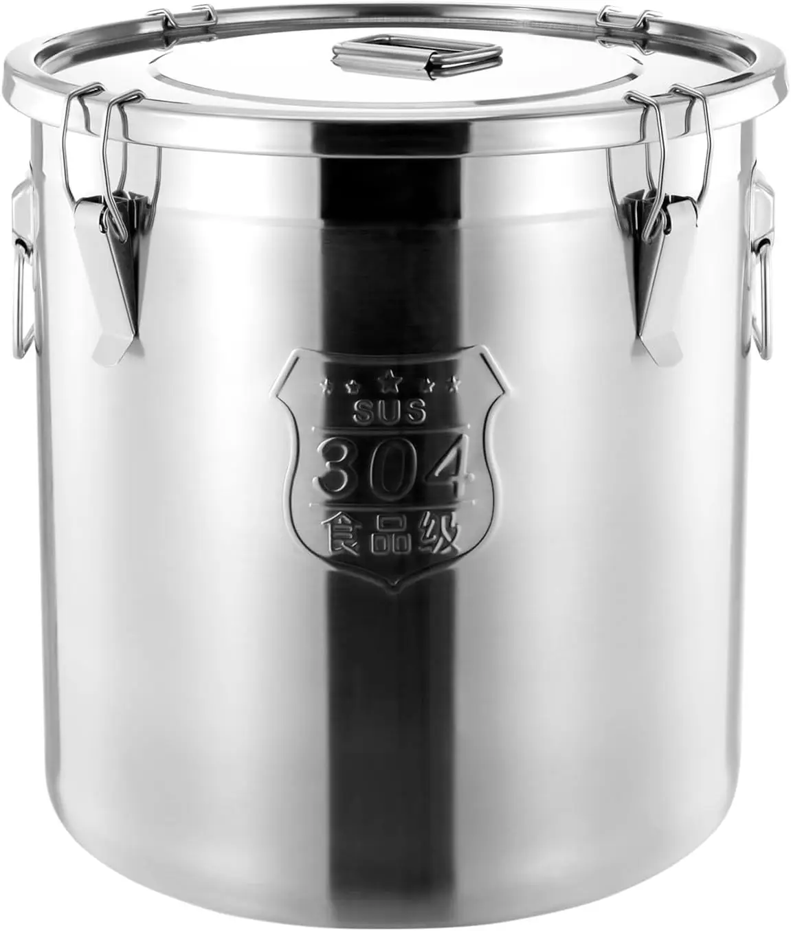 

48L 304 Stainless Steel Airtight Canister for Kitchen,Large Metal Coffee Canister Food Storage Containers with Lids Sea