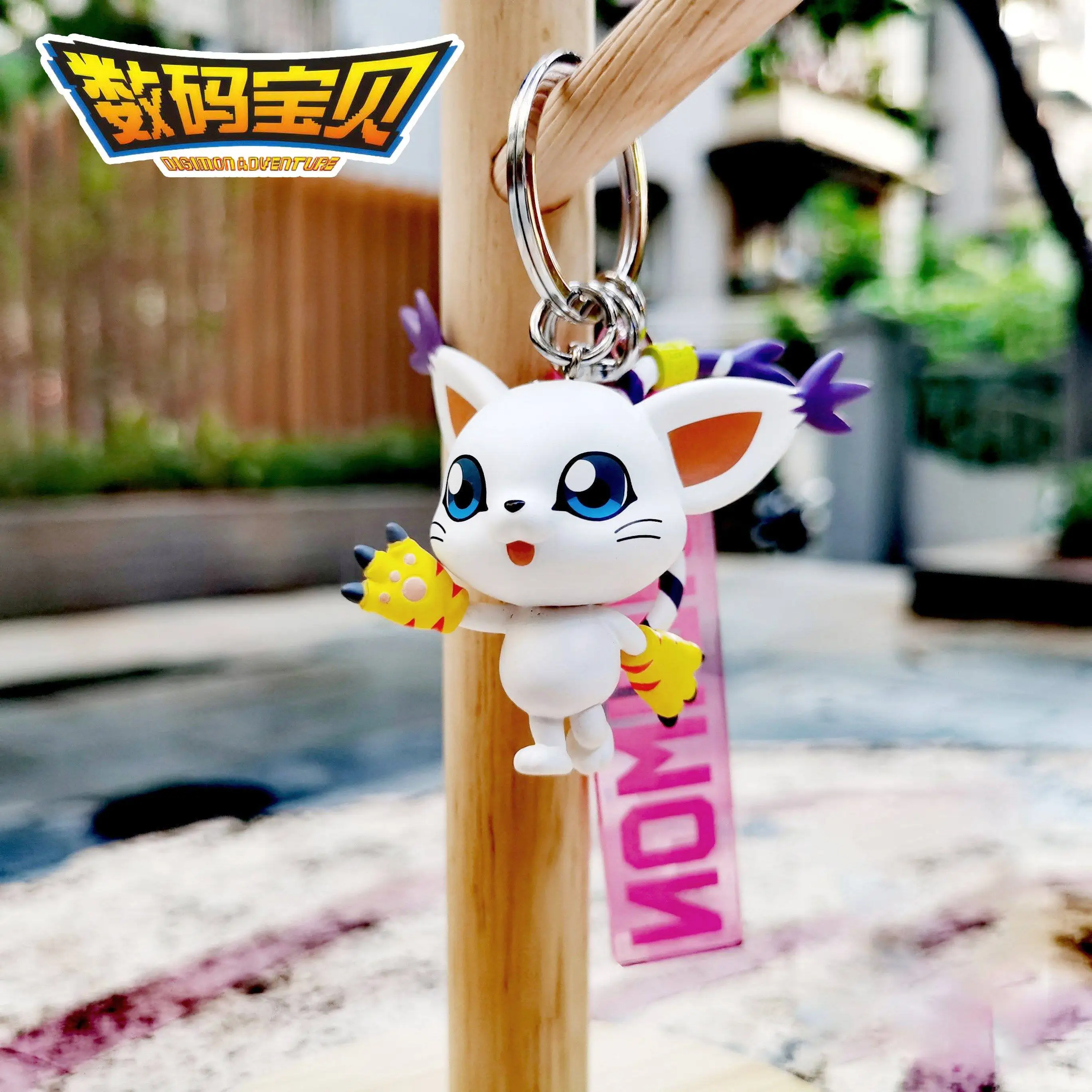 Genuine In Stock Digimon Tailmon Gatomon 3D Keychain Cute Anime Figure Key Ring Bag Pendant Collectible Gift