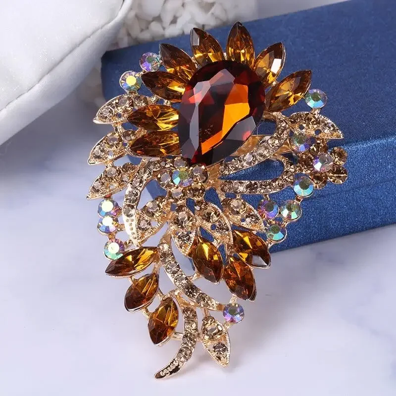 CUE PDLA Broche en cristal de luxe pour femmes, épingles à vêtements à la mode