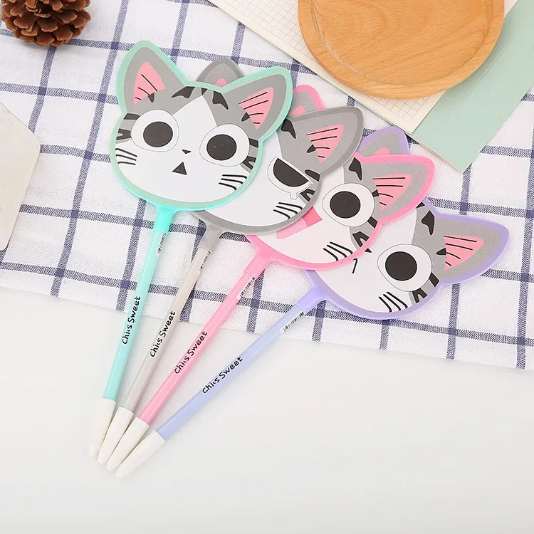 36Pcs Wholesale cartoon cat fan ballpoint pen, creative student stationery office supplies