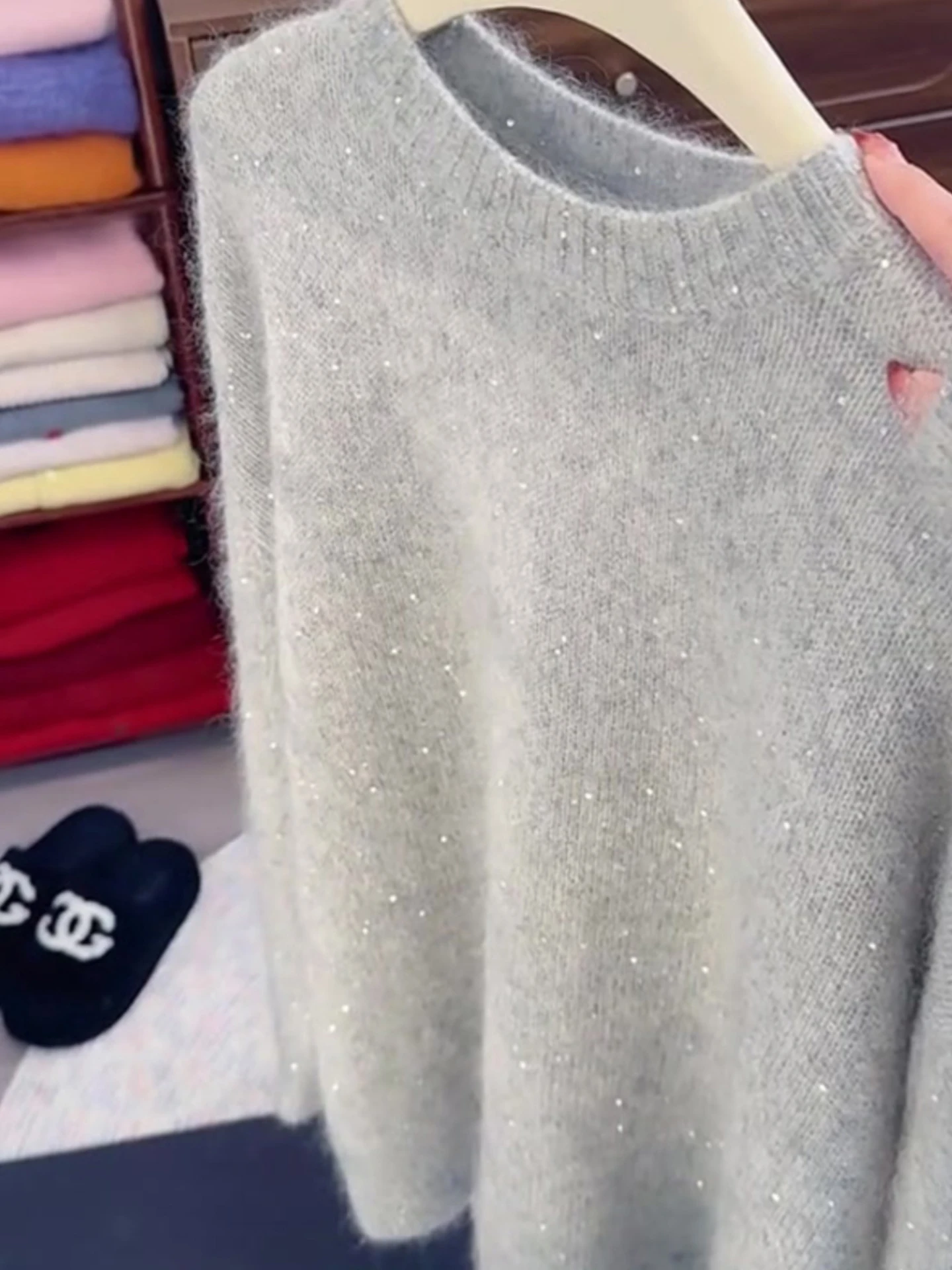 

Thiened Pure Color, удобный, приятный для кожи, длинный вязаный свитер на голову, корейский свободный крой, осенний сезон, женский...