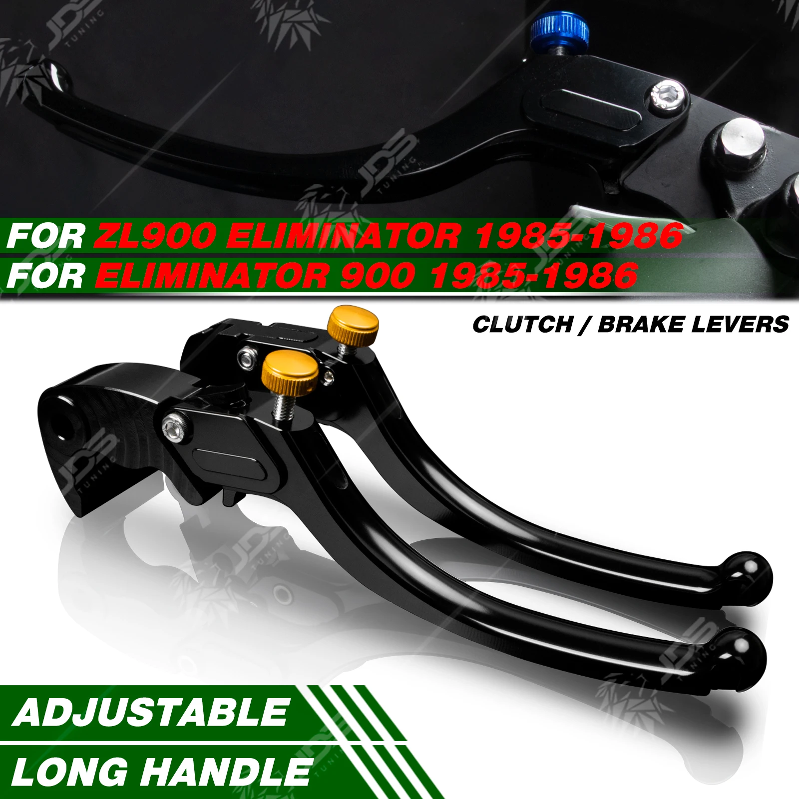 

JDSTUNING For Kawasaki ZL900 ELIMINATOR 900 1985-1986 Stepless Clutch Lever Brake Lever Set Long Handle Levers Accessories Parts