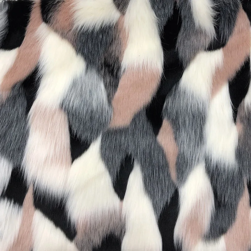 Good quality colors jacquard fox fur,pile 4-5CM long fox fur,sewing material,faux fur fabric,plush fabric