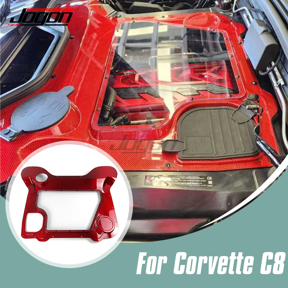 RED Carbon HTC Replacement Car Exterior Front Engine Window Hood Cover For Corvette C8 Hard Top Convertible Stingray 2020-2024