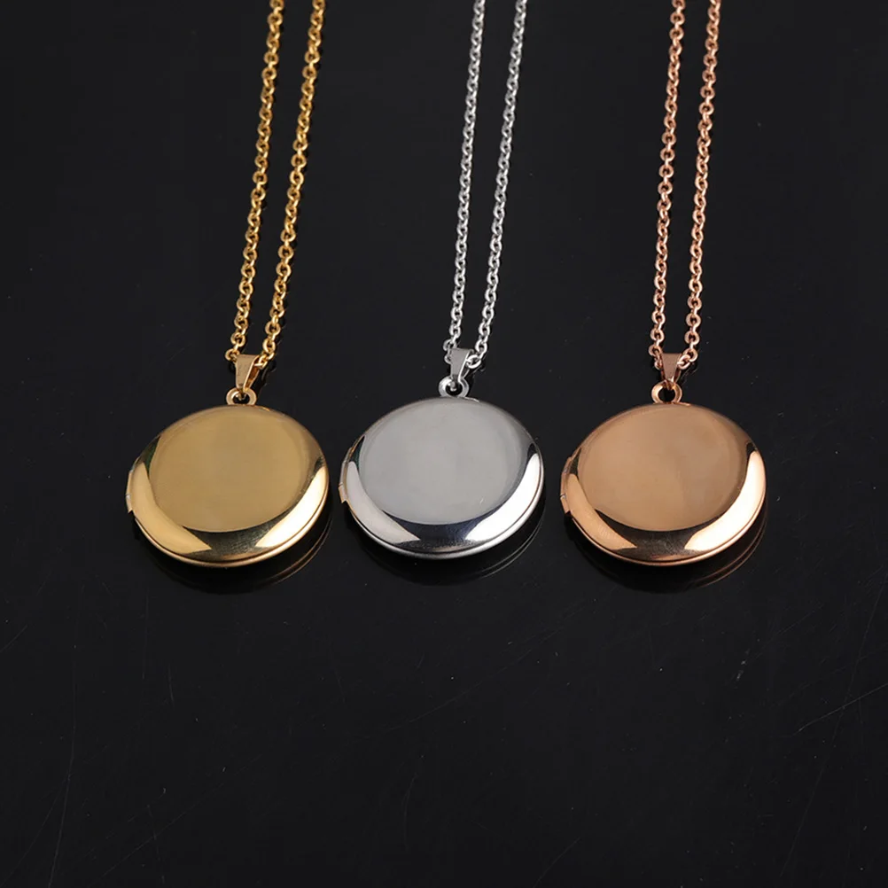 

10Pcs Round Shape Locket Necklace Pendants Photo Frame DIY Gift Pendants Women Jewelry Necklace Lockets Jewelry Gifts