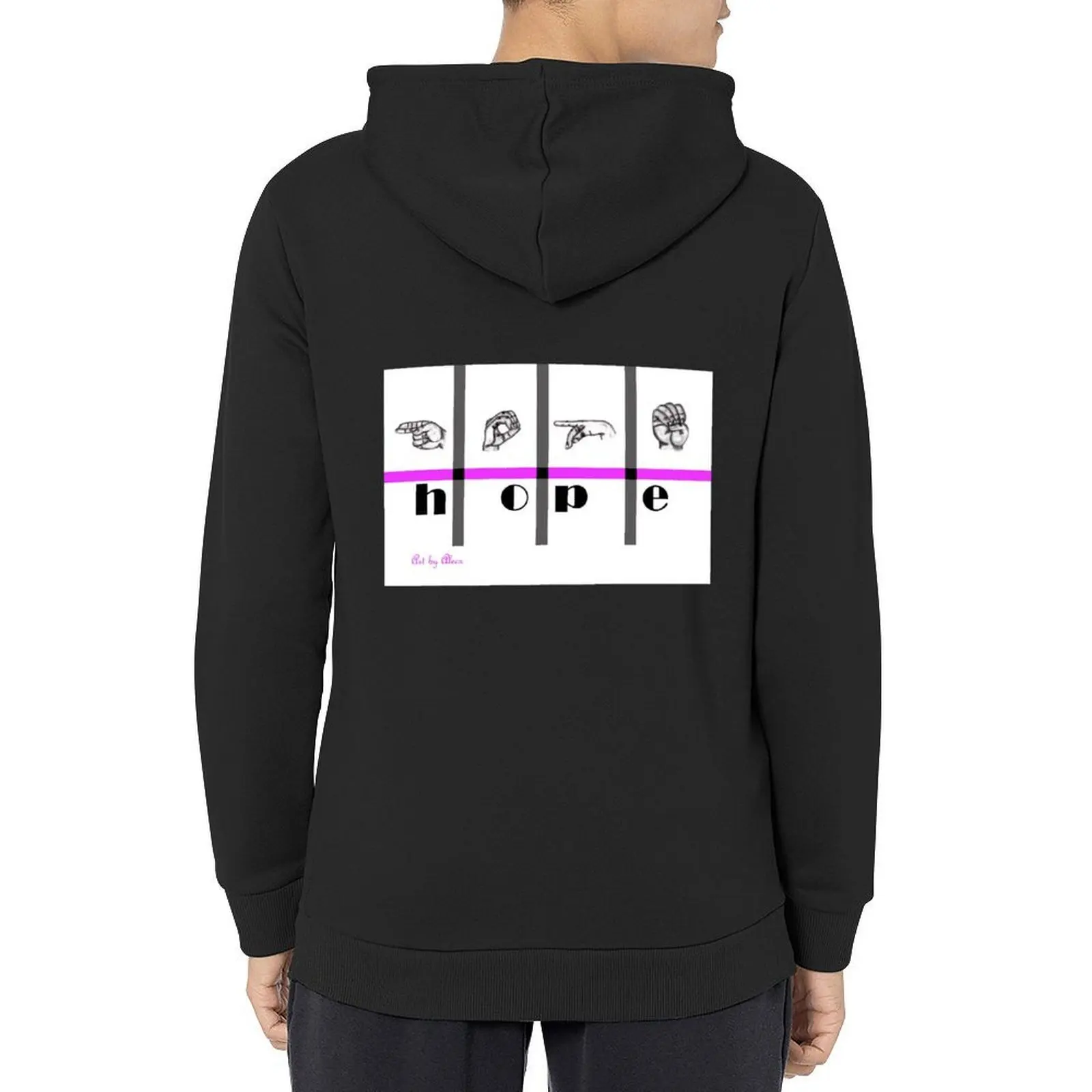 

Sign Language Art: Hope Hoodie mens clothes korean autumn clothes men's sweat-shirt winter clothes men hoodie