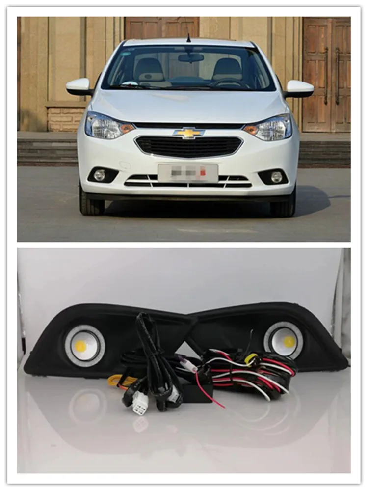 

LED Fog Lights Assembly For Chevrolet Chevy Sail 2015 2016 2017 2018 Front Bumper Fog lamp Replacement Angel Eye Daylight Kit