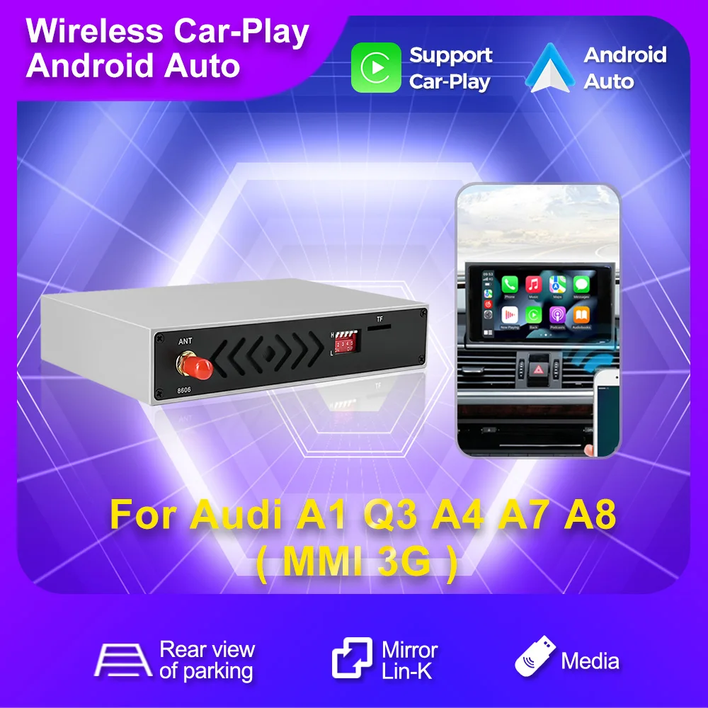 Car radio plug and play AI BOX supports online map carplay Android auto car accessories For Audi A1 Q3 A4 Q5 A6 Q7 A7 A8 MMI 3G