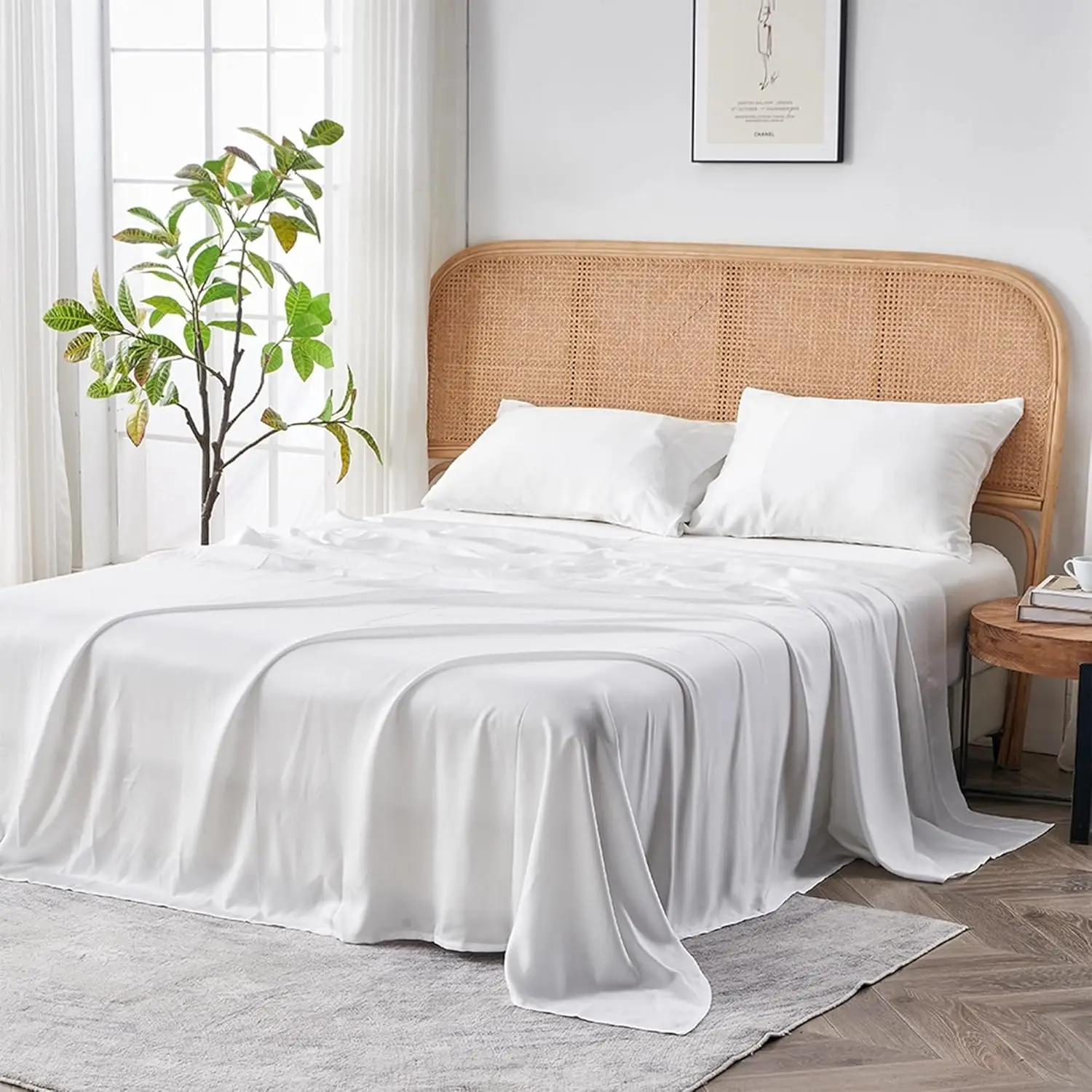 

Tencel Sheet Set, 100% Lyocell Derived from Eucalyptus, Buttery Soft, Architectural Digest 2022 Best Cooling Sheets