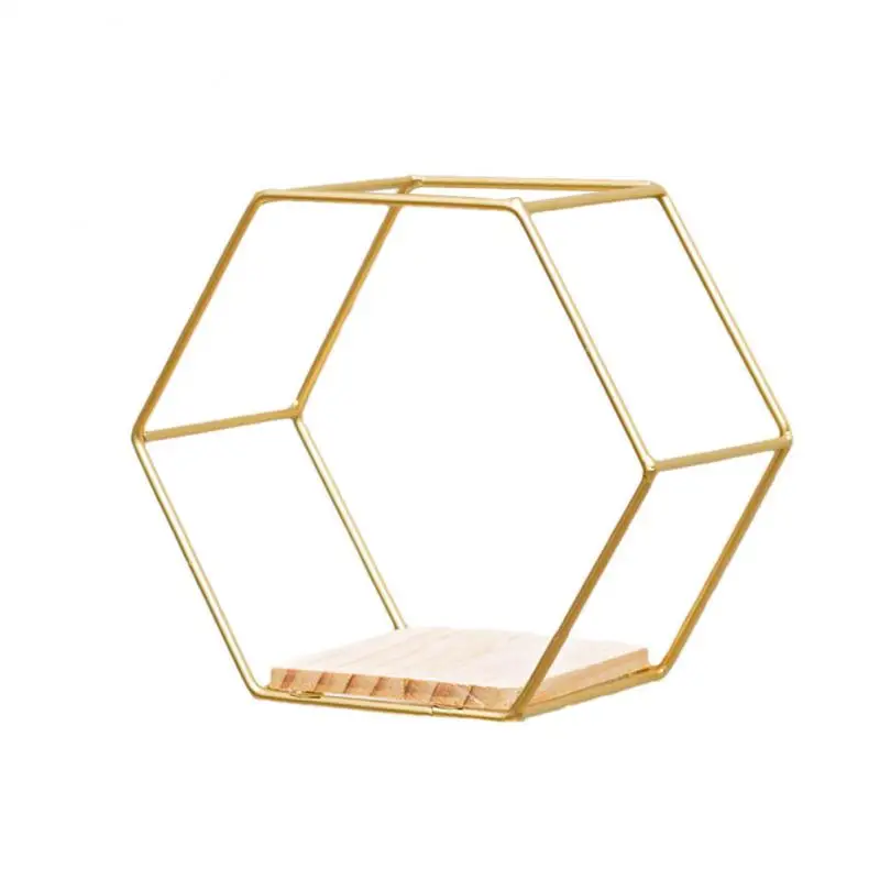 Floating Shelf For Wall Decorative Hexagonal Grid Decoration Wall Wall Shelf Decoration Living Room Storage Organizer Iron Stand