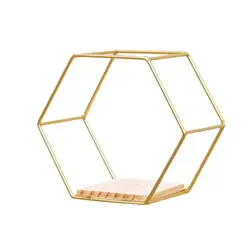 Floating Shelf For Wall Decorative Hexagonal Grid Decoration Wall Wall Shelf Decoration Living Room Storage Organizer Iron Stand