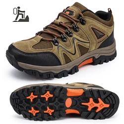 Zapatos de senderismo transpirables con cordones para hombre, zapatillas de Trekking con amortiguación ligera para escalada al aire libre y Turismo, novedad